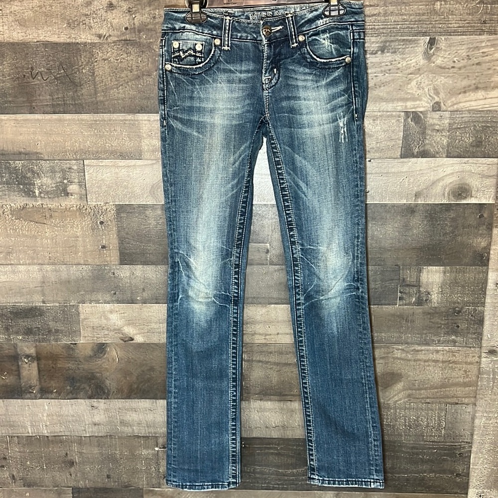 Miss Me Straight Leg Blue Jeans